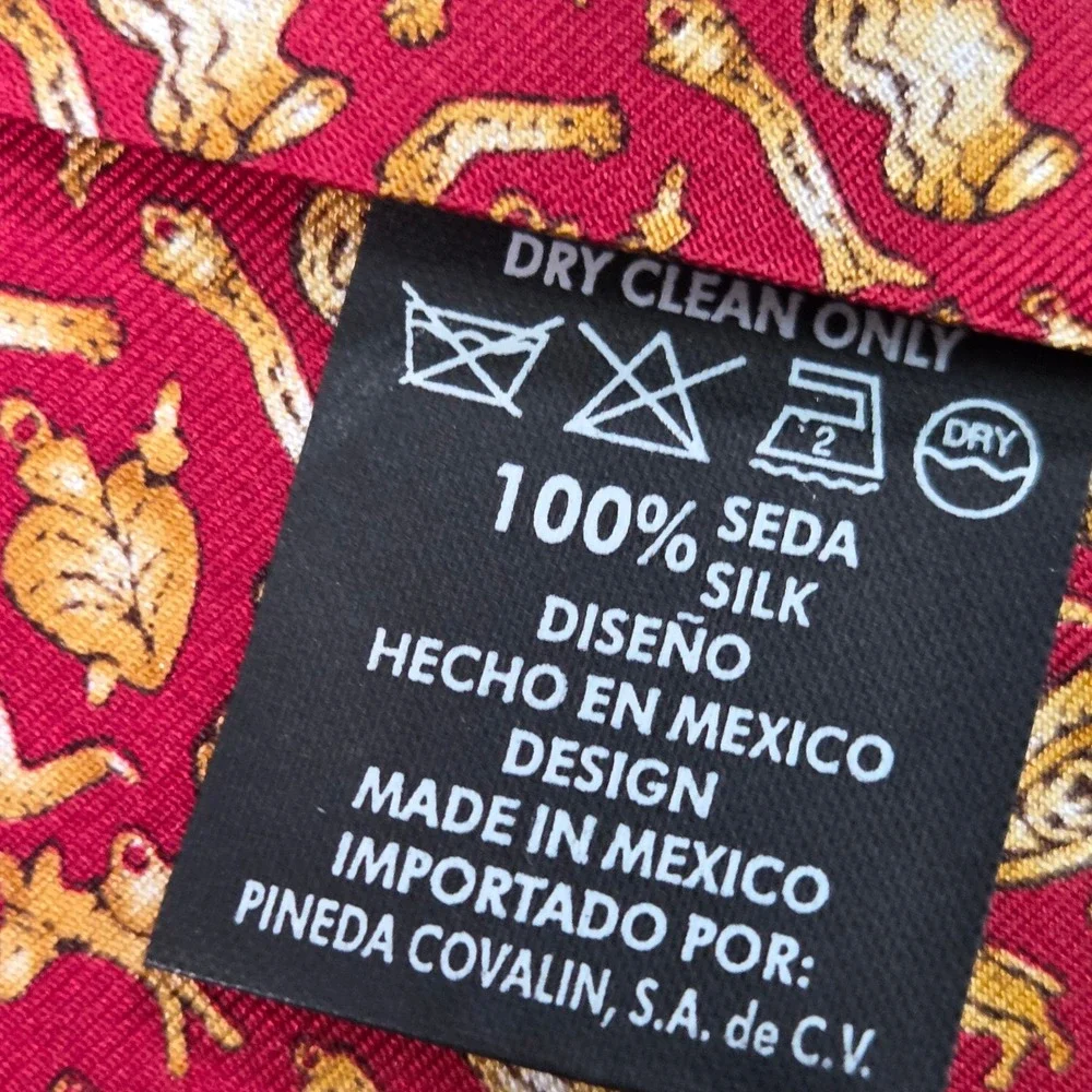 Pineda Covalin Silk Tie‎ Red Milagritos Icons of Faith Mexican Luxury